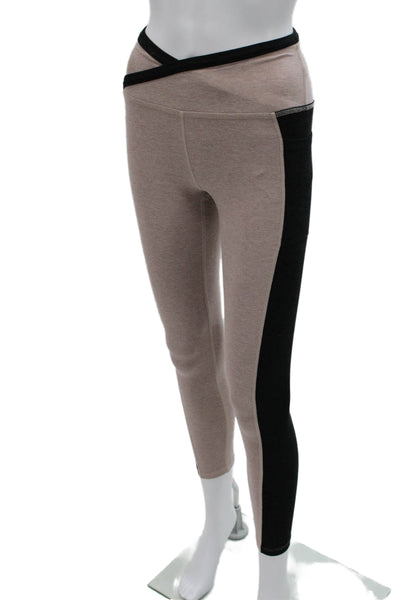 Beyond Yoga Womens Ankle Leggings Beige Colorblock Polyester Pull On Size XS