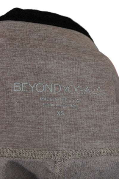 Beyond Yoga Womens Ankle Leggings Beige Colorblock Polyester Pull On Size XS