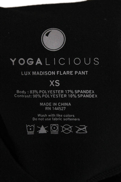Yogalicious Womens Black Polyester Solid Pull On Leggings Size XS