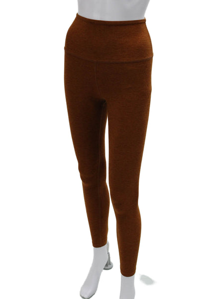 Beyond Yoga Women Ankle Leggings Flecked Brown Polyester Size XS