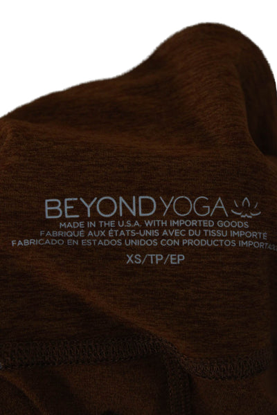 Beyond Yoga Women Ankle Leggings Flecked Brown Polyester Size XS