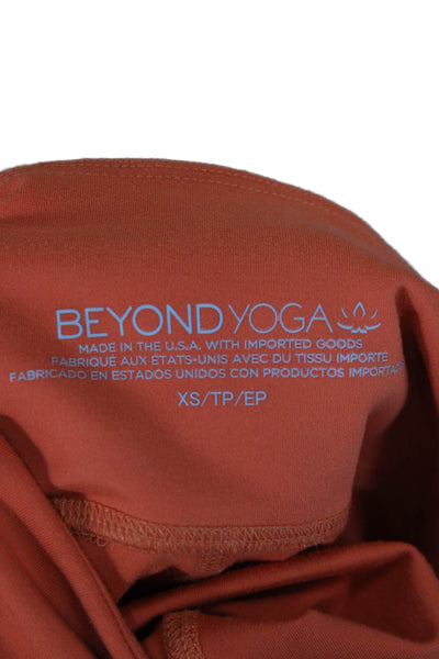 Beyond Yoga Women Ankle Leggings Orange Polyester Size XS