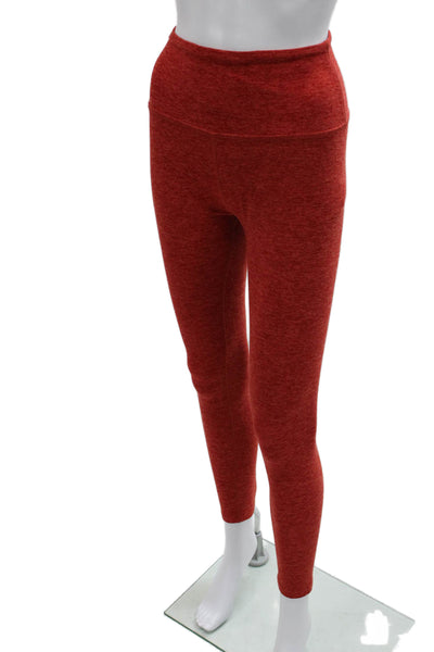 Beyond Yoga Women Red Flecked Ankle Leggings Polyester Size M