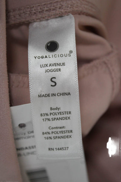 Yogalicious Women Jogger Pants Pink Polyester Drawstring Size S