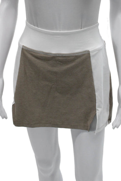 Beyond Yoga Women Athletic Colorblock Brown Skort Short Size XS