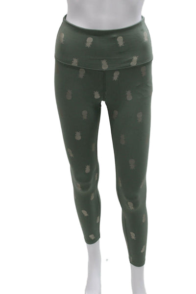 Beyond Yoga Womens Ankle Pineapple Green Leggings Polyester Size S