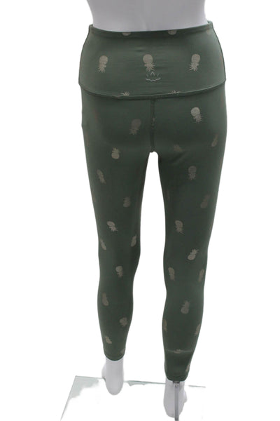 Beyond Yoga Womens Ankle Pineapple Green Leggings Polyester Size S