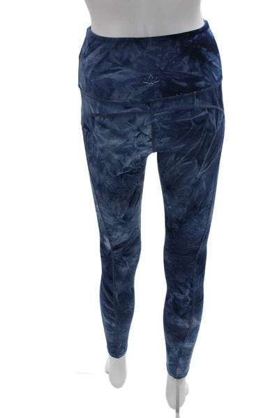 Beyond Yoga Womens Blue Tie Dye Ankle Leggings Polyester Pull On Size S