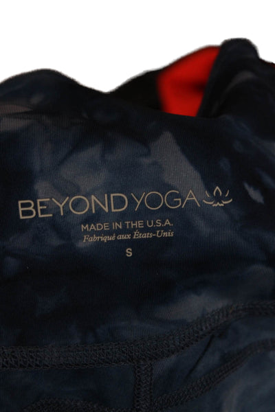 Beyond Yoga Womens Blue Tie Dye Ankle Leggings Polyester Pull On Size S