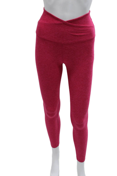 Beyond Yoga Womens Ankle Leggings Pink Polyester Solid Size XS