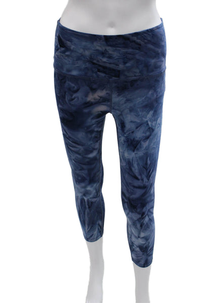 Beyond Yoga Womens Capri Leggings Blue Tie Dye Polyester Blend Pull On Size XS