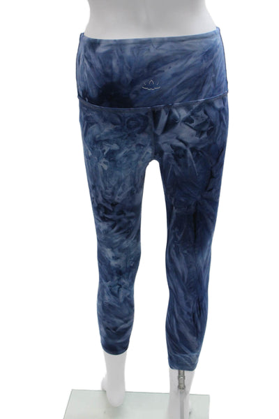 Beyond Yoga Womens Capri Leggings Blue Tie Dye Polyester Blend Pull On Size XS