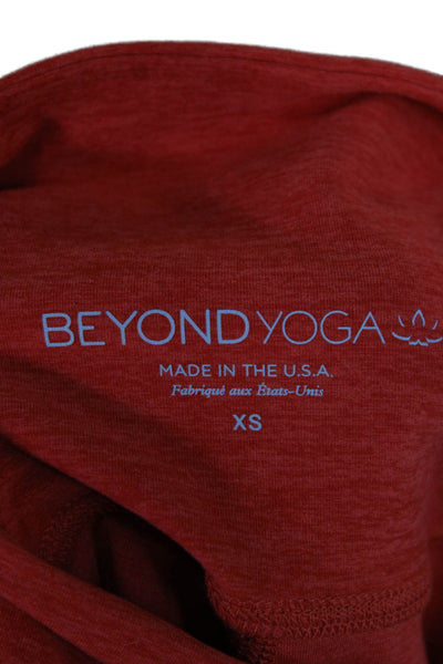 Beyond Yoga Women Ankle Leggings Red Polyester Solid Size XS