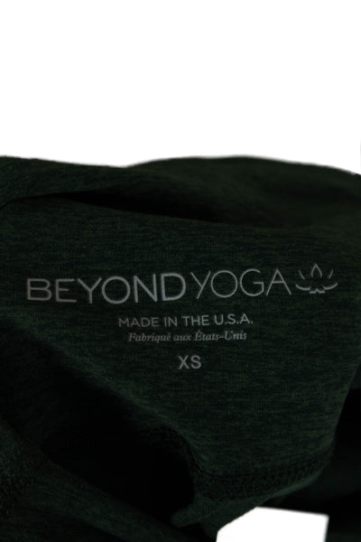 Beyond Yoga Womens Flecked Green Ankle Leggings Polyester Pull On Size XS