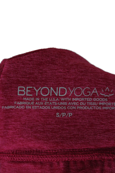 Beyond Yoga Womens Strappy Back High Neck Stretch Sports Bra Pink Size Small