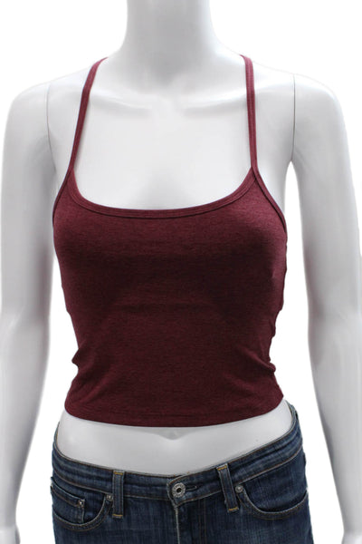 Beyond Yoga Womens Basic Scoop Neck Sleeveless Red Tank Polyester Size XS