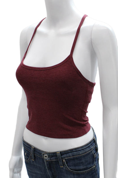 Beyond Yoga Womens Basic Scoop Neck Sleeveless Red Tank Polyester Size XS