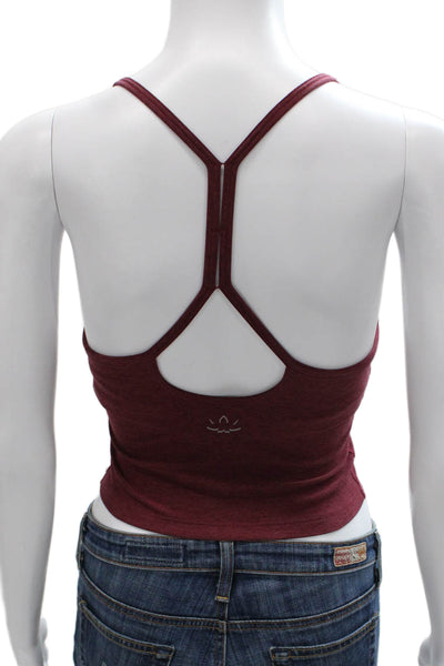 Beyond Yoga Womens Basic Scoop Neck Sleeveless Red Tank Polyester Size XS