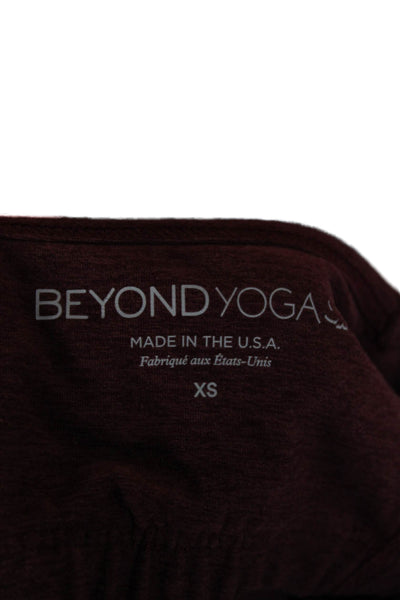 Beyond Yoga Womens Basic Scoop Neck Sleeveless Red Tank Polyester Size XS