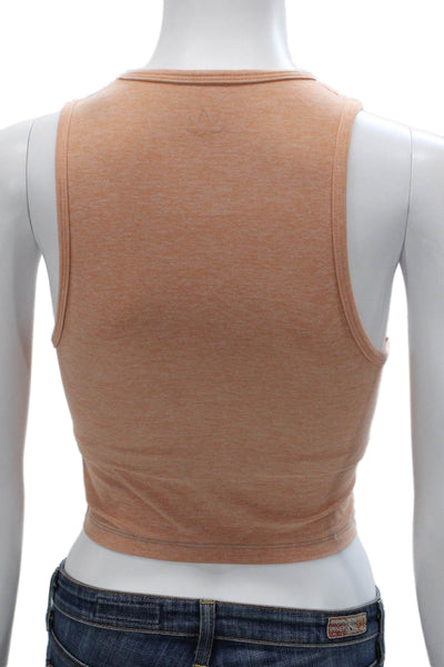 Beyond Yoga Womens Cropped Tank Gray Colorblock Scoop Neck Cotton Size XS