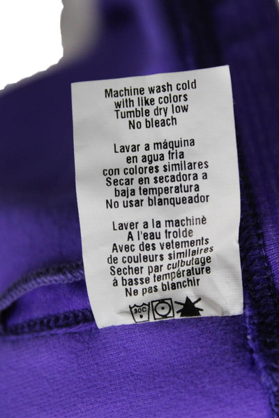 Beyond Yoga Womens Strappy Back Scoop Neck Sports Bra Purple Black Small