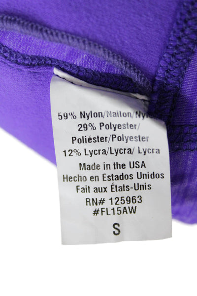 Beyond Yoga Womens Strappy Back Scoop Neck Sports Bra Purple Black Small