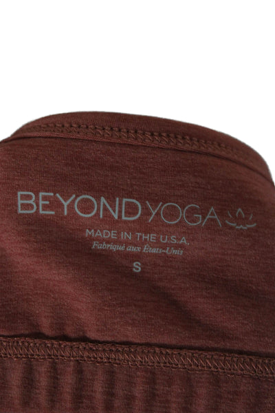 Beyond Yoga Womens Spaghetti Strap Scoop Neck Sports Bra Brown Small