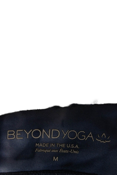 Beyond Yoga Womens Strappy Back V Neck Tie Dyed Sports Bra Blue Size Medium