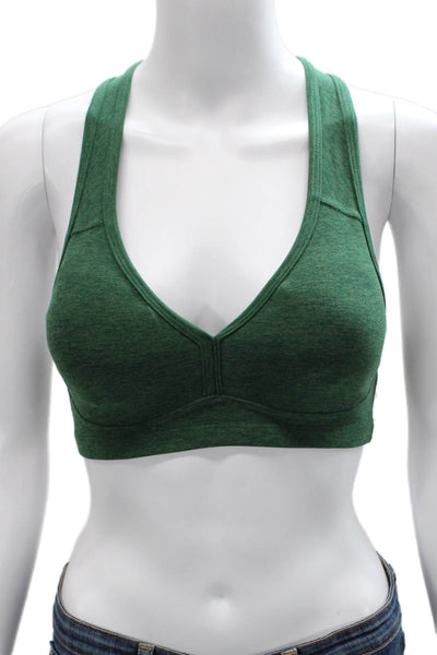 Beyond Yoga Womens Stretch Knit V Neck Sports Bra Green Size Extra Small