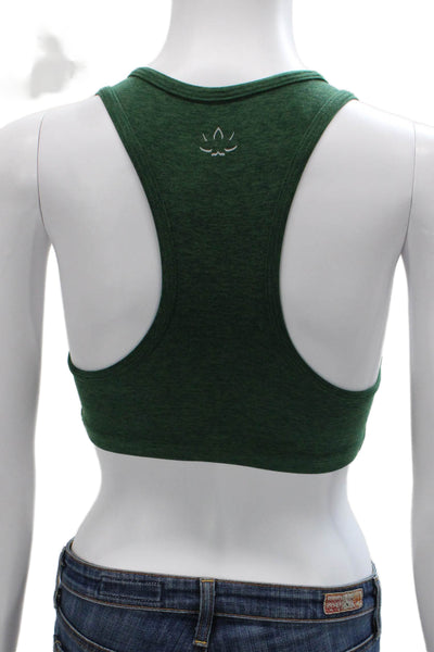 Beyond Yoga Womens Stretch Knit V Neck Sports Bra Green Size Extra Small