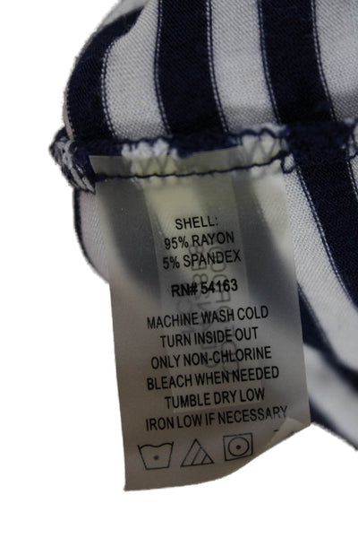 Calvin Klein Womens Sheath Dress Blue Cowl Neck Short Sleeve Rayon Size 8