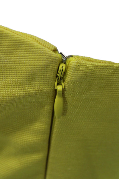 Badgley Mischka Womens Yellow Sweetheart Mini Dress Cotton Sleeveless Size 6