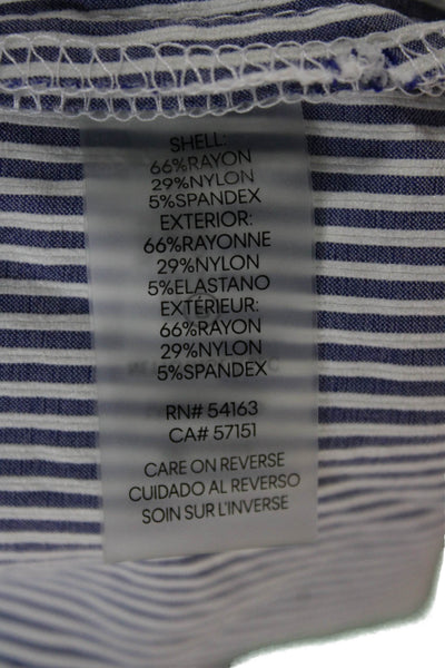 Calvin Klein Womens Sheath Blue Striped Sleeveless Dress Boatneck Size 10