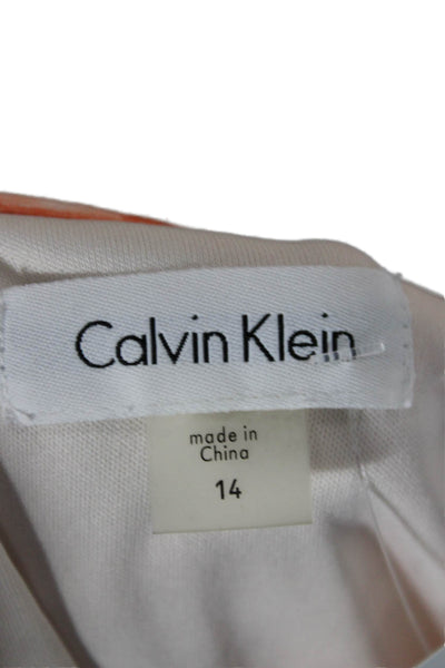 Calvin Klein Womens Sheath Dress Multicolor Sleeveless Size 14