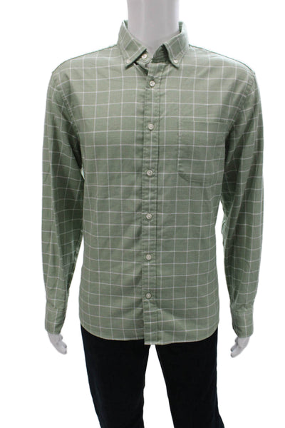 Charles Tyrwhitt Mens Cotton Printed Slim Fit Button Down Shirt Green Size L
