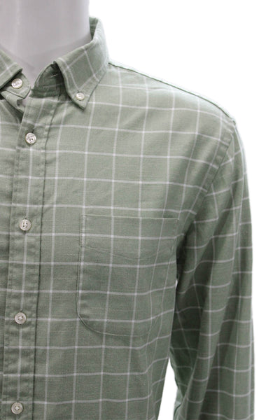 Charles Tyrwhitt Mens Cotton Printed Slim Fit Button Down Shirt Green Size L