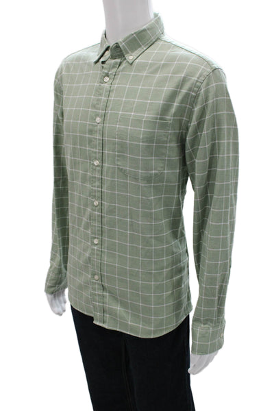 Charles Tyrwhitt Mens Cotton Printed Slim Fit Button Down Shirt Green Size L