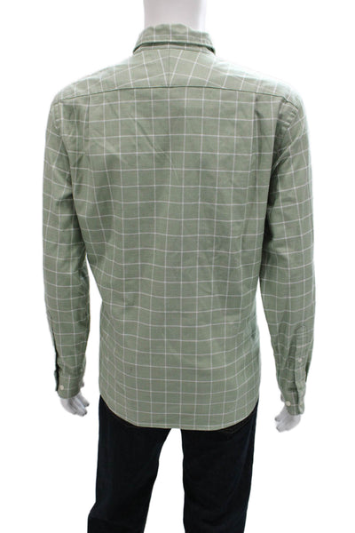 Charles Tyrwhitt Mens Cotton Printed Slim Fit Button Down Shirt Green Size L