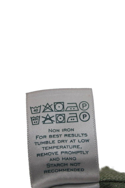 Charles Tyrwhitt Mens Cotton Printed Slim Fit Button Down Shirt Green Size L
