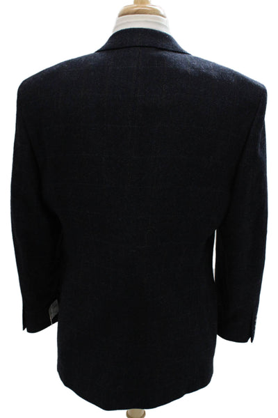 Bert Pulitzer Mens Blazer Blue Herringbone Lambswool Size 42