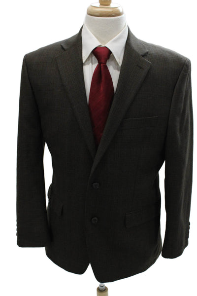 Lauren Ralph Lauren Mens Brown Check Blazer 65% Polyester 35% Rayon Size 42