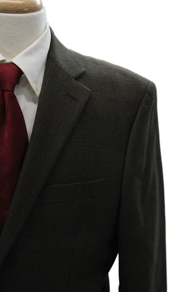 Lauren Ralph Lauren Mens Brown Check Blazer 65% Polyester 35% Rayon Size 42