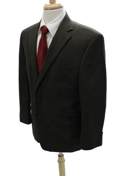 Lauren Ralph Lauren Mens Brown Check Blazer 65% Polyester 35% Rayon Size 42