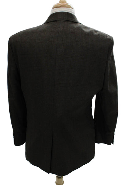 Lauren Ralph Lauren Mens Brown Check Blazer 65% Polyester 35% Rayon Size 42