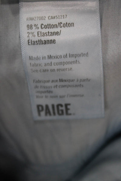 Paige Women Wide-Leg Jeans Blue High Rise Cotton Blend Inseam 28 Size 34