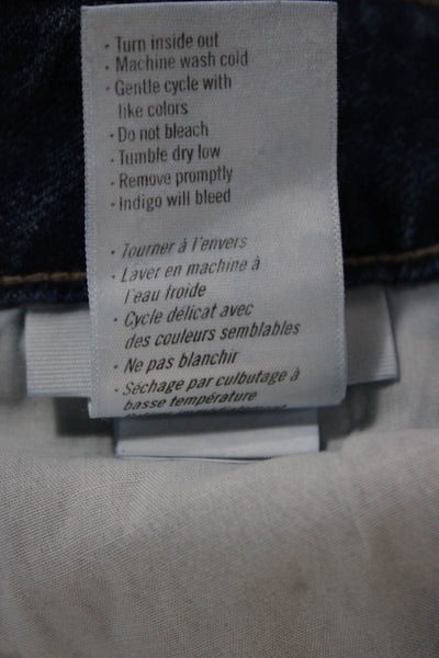 Paige Women Wide-Leg Jeans Blue High Rise Cotton Blend Inseam 28 Size 34