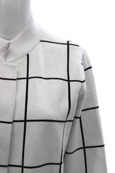 Tahari Women Multicolor Check Rayon Collared Cardigan Long Sleeve Size 1X