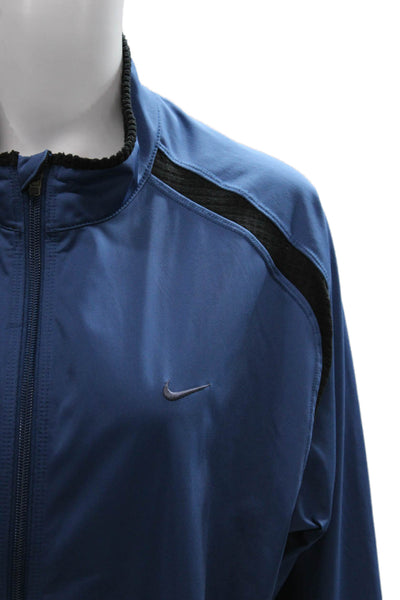 Nike Mens Blue Track Jacket Polyester Long Sleeve Size L