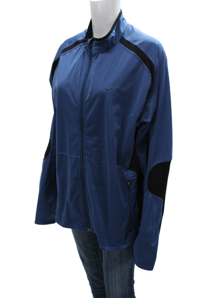 Nike Mens Blue Track Jacket Polyester Long Sleeve Size L