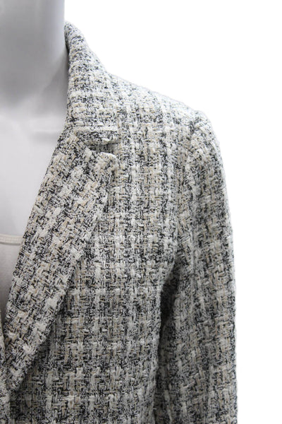 Rachel Zoe Women Basic Jacket Multicolor Polyester Checked Long Sleeve Size 8